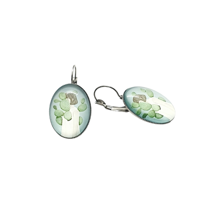 earring oval steel cactus girl2